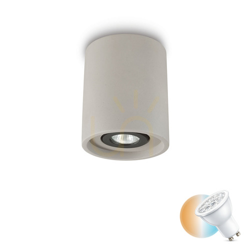 Kontrola Plafon Ideallux OAK PL1 Round cemento betonový 13,5 cm 150437