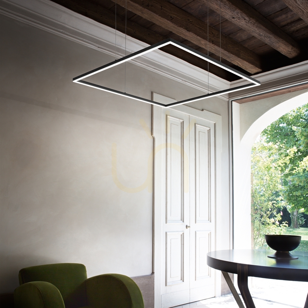 Pohled Závěsná lampa Ideallux Oracle Slim Square bílá 90 cm 3000K 259192 Závěsná lampa Ideallux Oracle Slim Square bílá 90 cm 3000K 259192