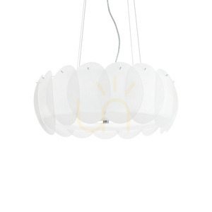 Závěsná lampa Ideallux Ovalino SP8 bílá 8xE27 55 cm 090481 small 0
