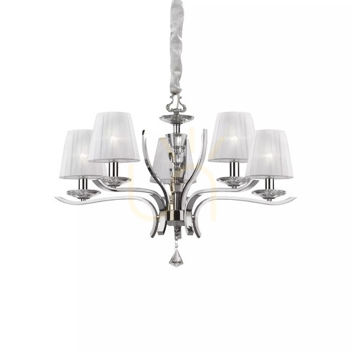 Kontrola Závěsné svítidlo Ideallux Pegaso SP5 Bianco bílé 5xE14 72 cm 066448