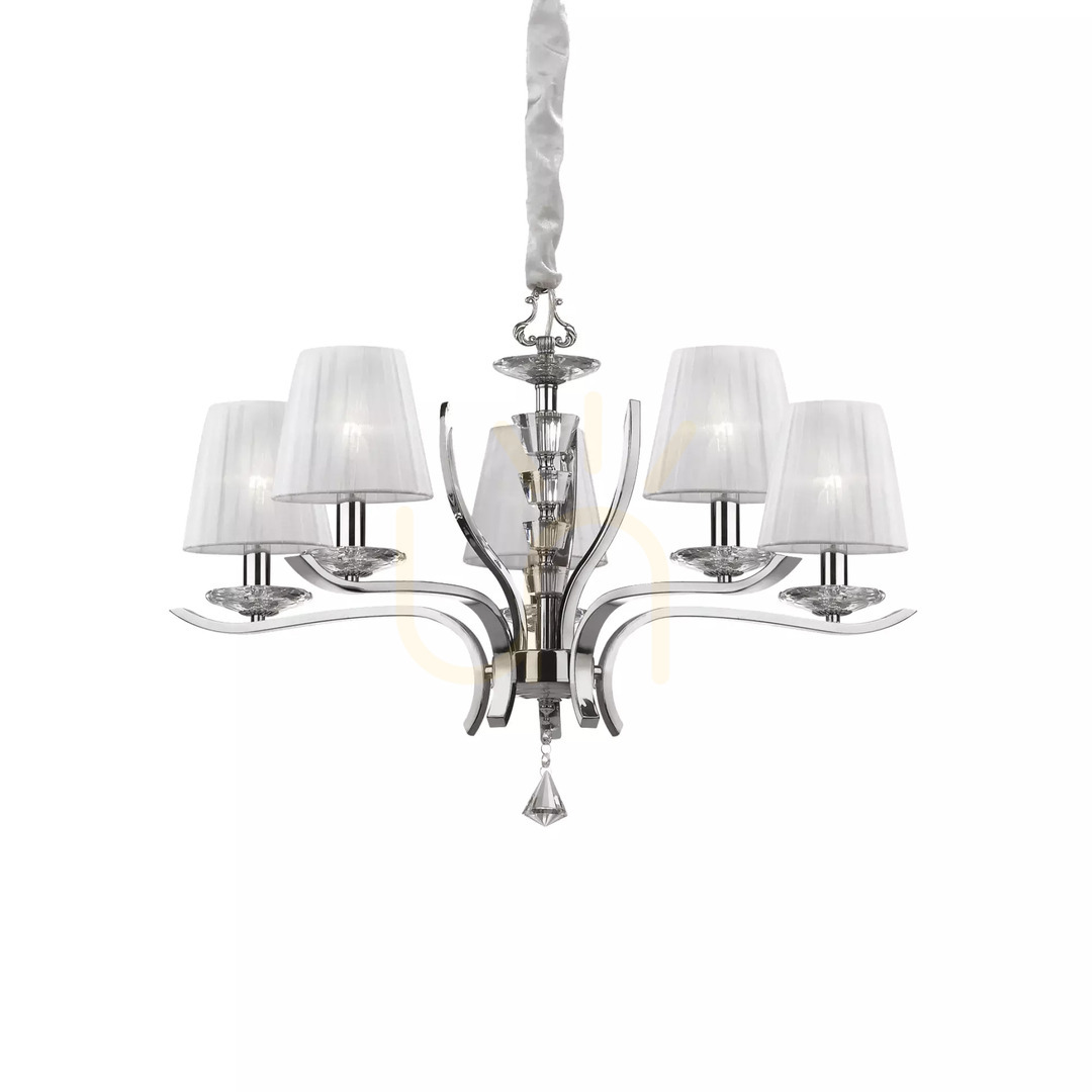 Pohled Závěsné svítidlo Ideallux Pegaso SP5 Bianco bílé 5xE14 72 cm 066448 Závěsné svítidlo Ideallux Pegaso SP5 Bianco bílé 5xE14 72 cm 066448
