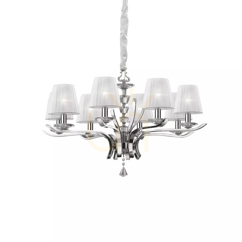 Kontrola Závěsné svítidlo Ideallux Pegaso SP8 Bianco bílé 8xE14 76 cm 059242