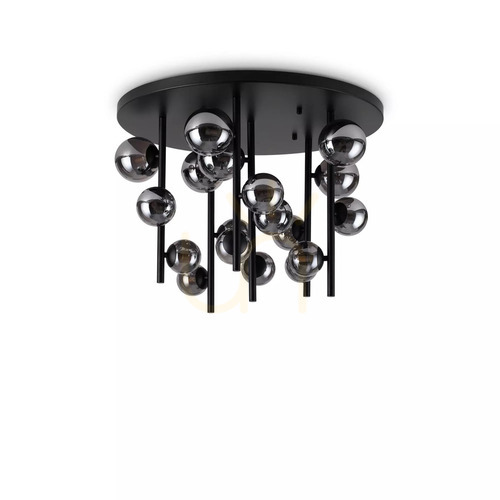 Kontrola Plafon Ideallux Perlage PL18 Fumé 70 cm 18xG9 černý 328386