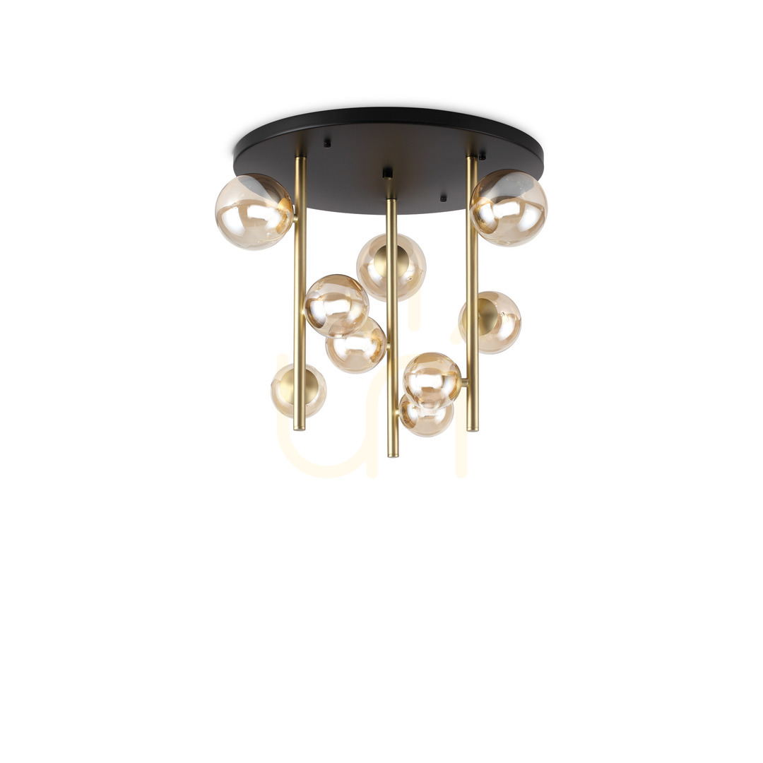 Kontrola Stropní svítidlo Ideallux PERLAGE PL9 AMBRA jantarové 50 cm 328409 Stropní svítidlo Ideallux PERLAGE PL9 AMBRA jantarové 50 cm 328409