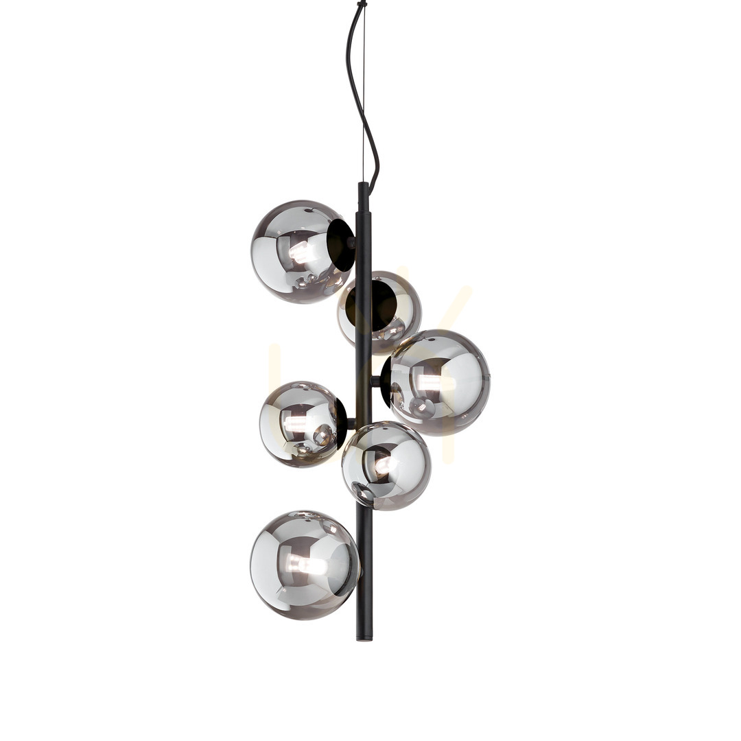 Kontrola Závěsné svítidlo Ideallux Perlage SP6 Fumé 6xG9 černé 271422 Závěsné svítidlo Ideallux Perlage SP6 Fumé 6xG9 černé 271422