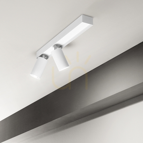Kontrola Plafon Ideallux Profilo PL2 Bianco bílý 2x GU10 45 cm 314716