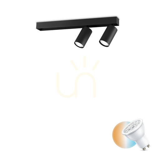 Kontrola Plafon Ideallux Profilo PL2 Nero černý 2x GU10 45 cm 314723