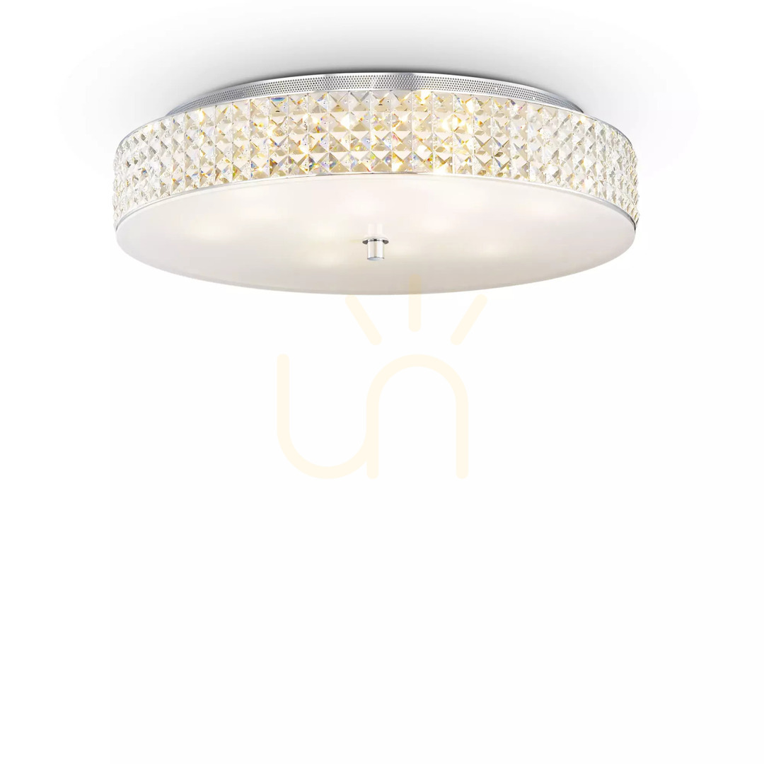 Pohled Plafon Ideallux Roma PL12 chrom křišťál 60 cm 087870 Plafon Ideallux Roma PL12 chrom křišťál 60 cm 087870