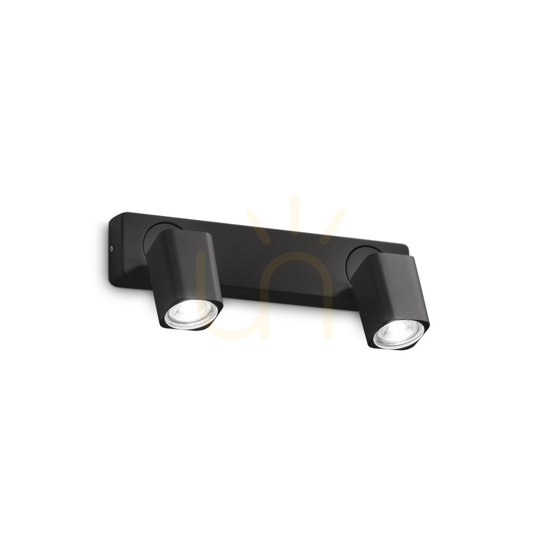 Náhled Nástěnné svítidlo Ideal Lux Rudy AP2 Square Nero černé 2x GU10 321509 Nástěnné svítidlo Ideal Lux Rudy AP2 Square Nero černé 2x GU10 321509