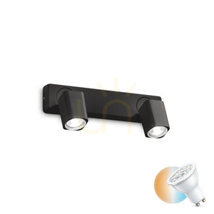 Nástěnné svítidlo Ideal Lux Rudy AP2 Square Nero černé 2x GU10 321509 0 Nástěnné svítidlo Ideal Lux Rudy AP2 Square Nero černé 2x GU10 321509 small 0