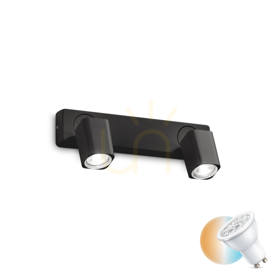 Kontrola Nástěnné svítidlo Ideal Lux Rudy AP2 Square Nero černé 2x GU10 321509 Nástěnné svítidlo Ideal Lux Rudy AP2 Square Nero černé 2x GU10 321509