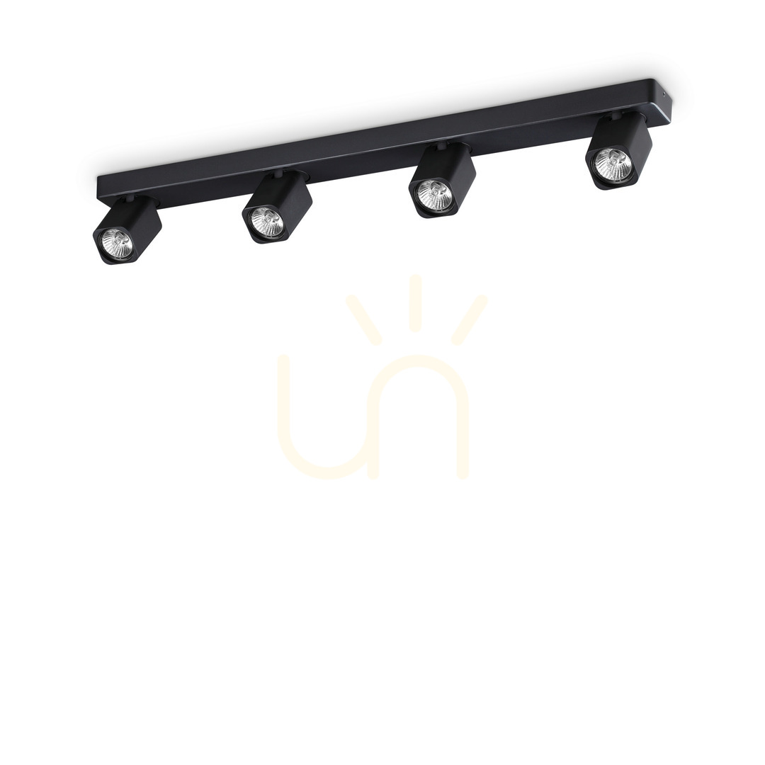 Pohled Plafon Ideallux Rudy PL4 Square černý 4x GU10 321523 Plafon Ideallux Rudy PL4 Square černý 4x GU10 321523
