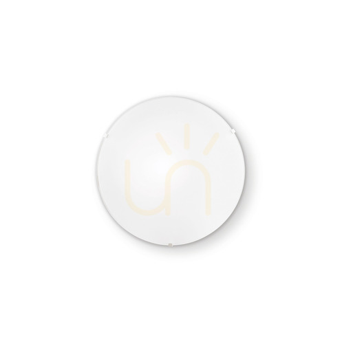Kontrola Plafon Ideallux SIMPLY PL1 bílý skleněný 25 cm E27 007960