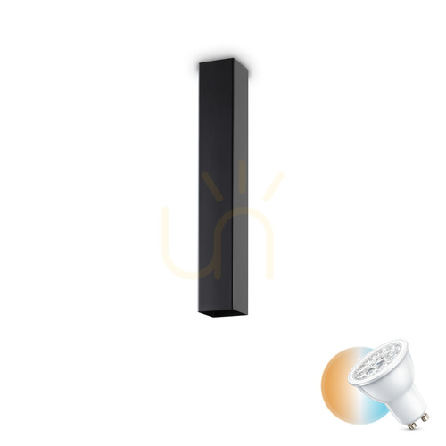 Kontrola Plafon Ideallux Look GU10 1x28W černý 40 cm 233826