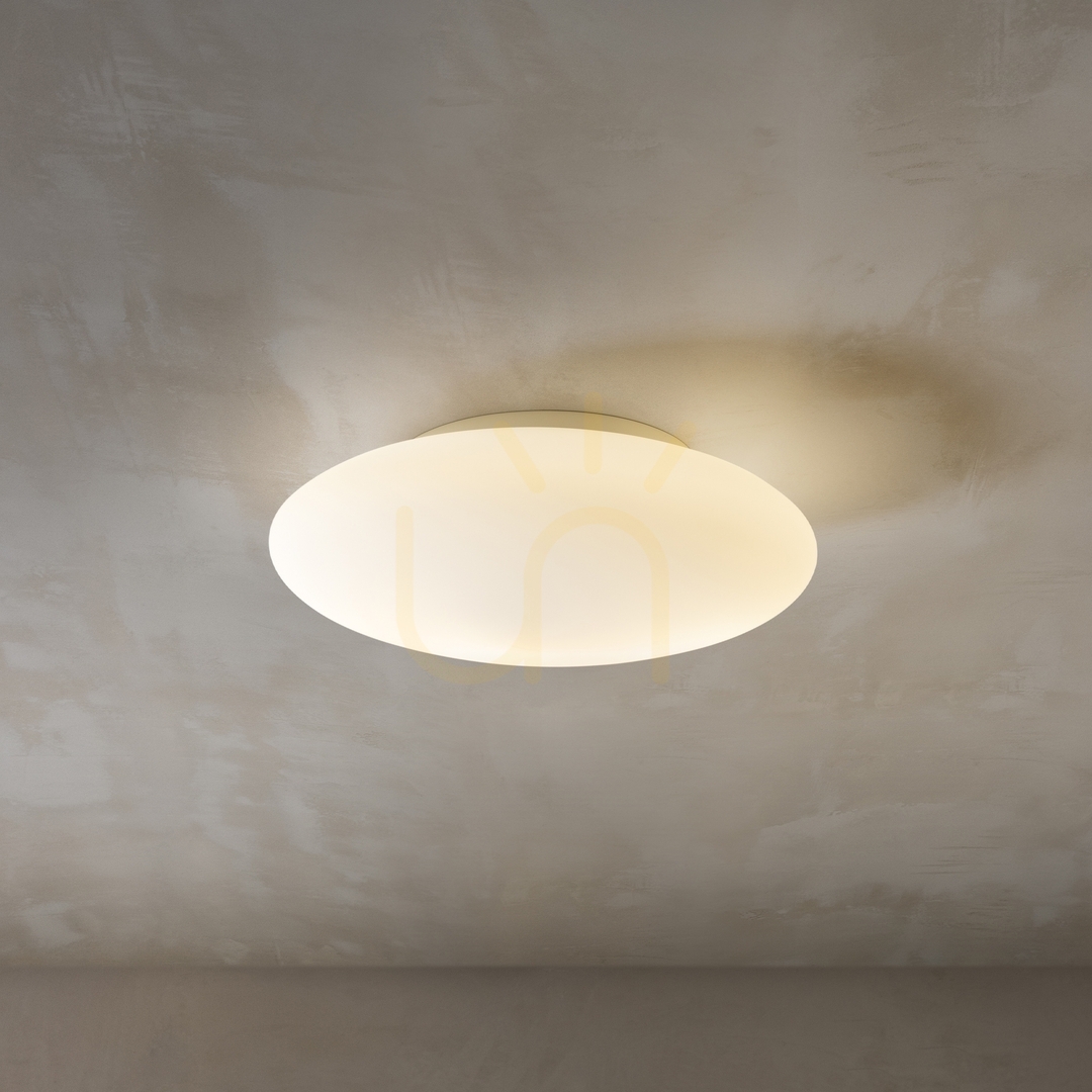 Pohled Plafon Ideallux Smarties PL1 D33 bílý skleněný 009223 Plafon Ideallux Smarties PL1 D33 bílý skleněný 009223