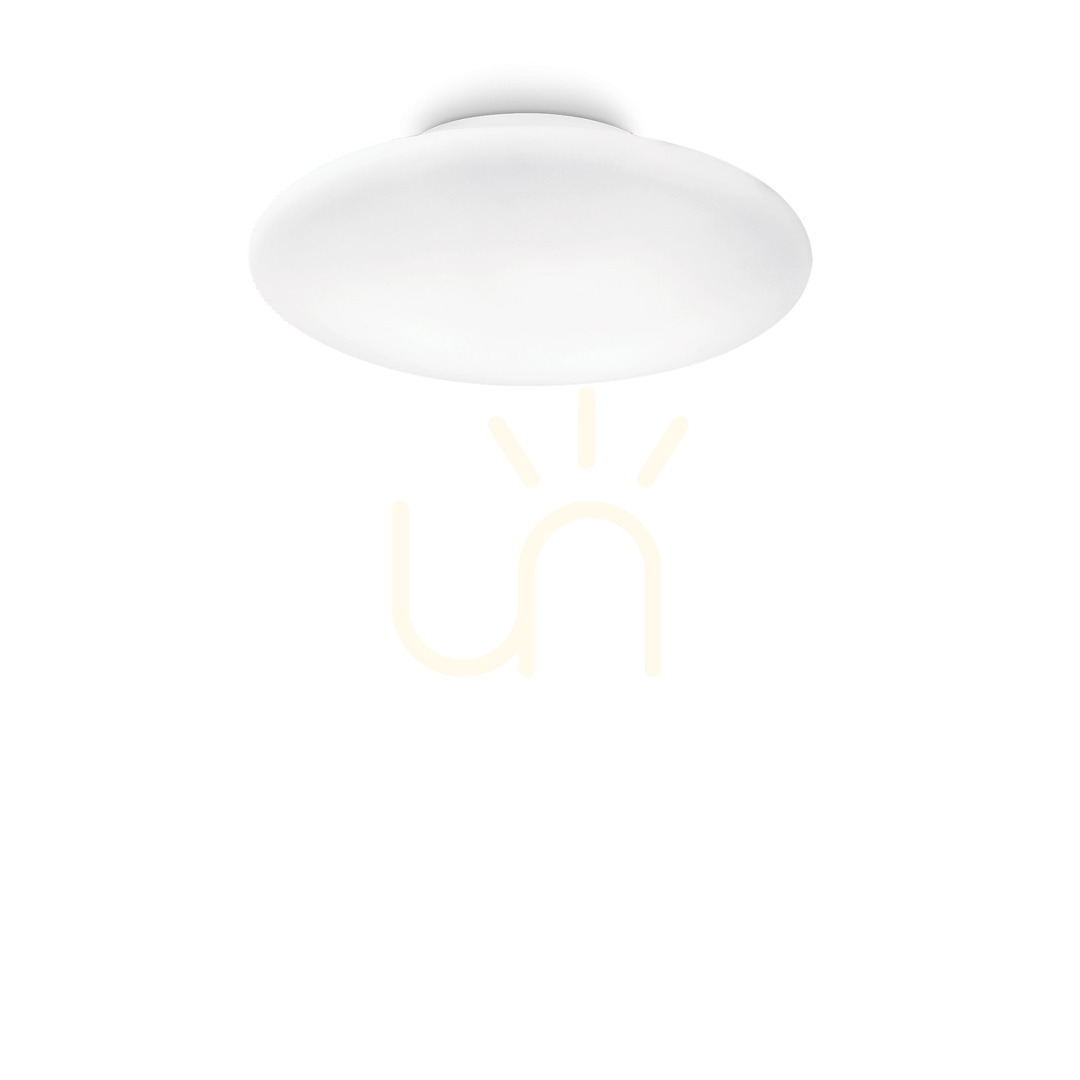 Kontrola Plafon Ideallux Smarties PL1 D33 bílý skleněný 009223 Plafon Ideallux Smarties PL1 D33 bílý skleněný 009223