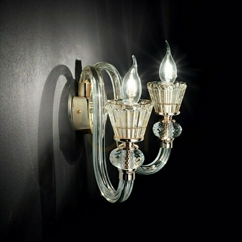 Kontrola Nástěnné svítidlo Ideal Lux Strauss AP2 zlaté sklo 2xE14 140599