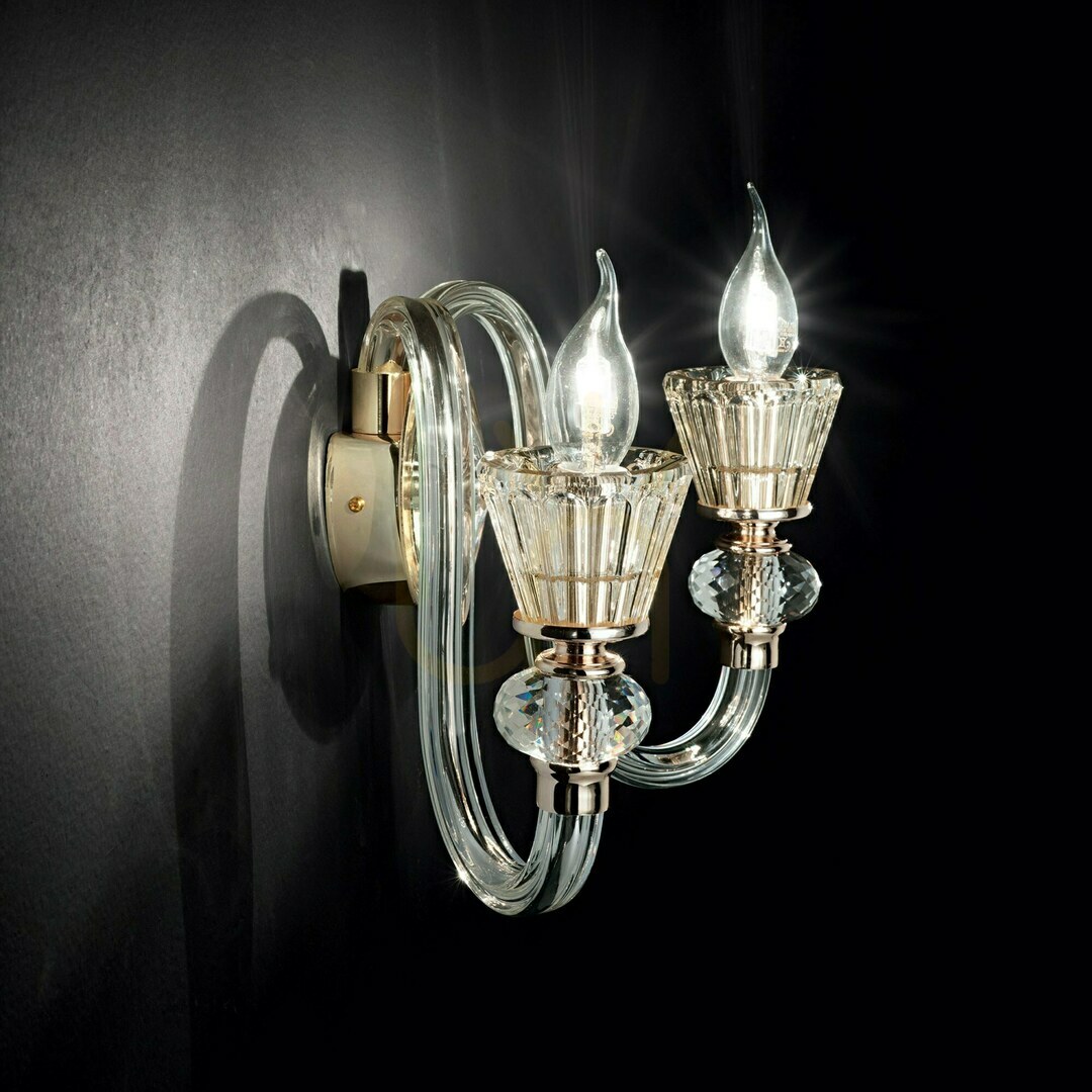 Pohled Nástěnné svítidlo Ideal Lux Strauss AP2 zlaté sklo 2xE14 140599 Nástěnné svítidlo Ideal Lux Strauss AP2 zlaté sklo 2xE14 140599