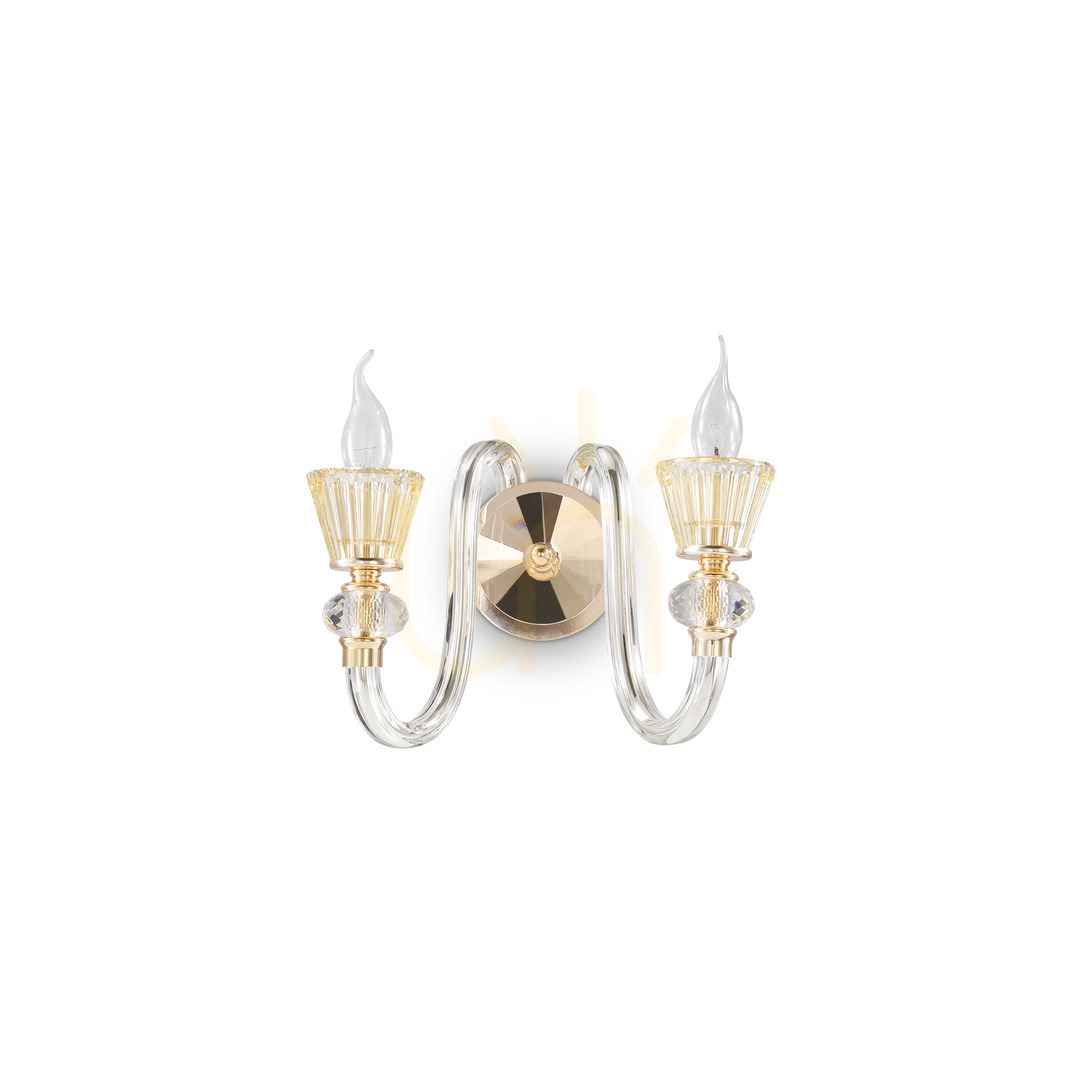 Kontrola Nástěnné svítidlo Ideal Lux Strauss AP2 zlaté sklo 2xE14 140599 Nástěnné svítidlo Ideal Lux Strauss AP2 zlaté sklo 2xE14 140599