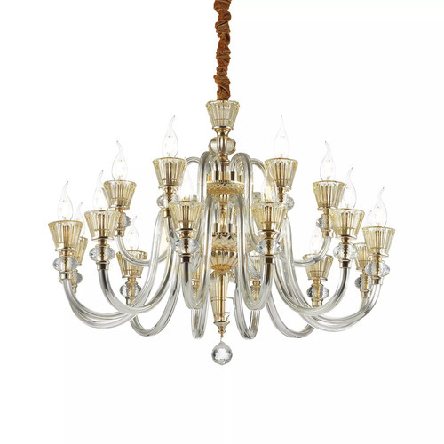 Kontrola Závěsné svítidlo Ideal Lux Strauss SP18 zlaté 85 cm 140629