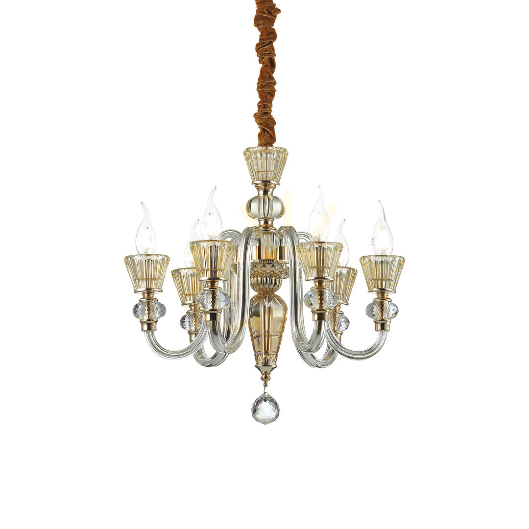 Kontrola Závěsné svítidlo Ideallux Strauss SP6 zlaté sklo 140605 Závěsné svítidlo Ideallux Strauss SP6 zlaté sklo 140605