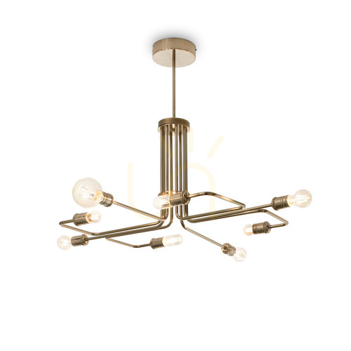 Kontrola Závěsné svítidlo Ideallux TRIUMPH SP8 mosaz 8xE27 92 cm 160269