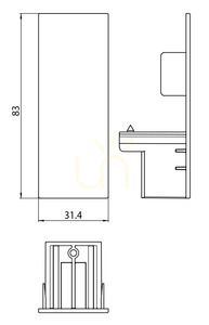 Koncová krytka kolejnice H Stucchi ONETRACK 9004/B-H, černá small 1