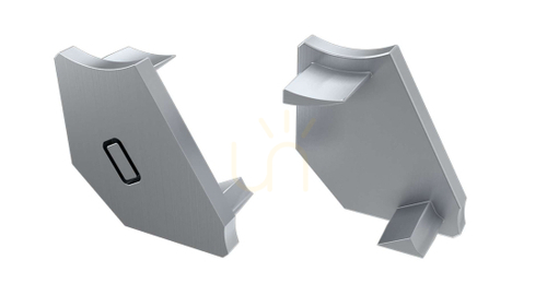 Kontrola Pravá šedá koncovka pro LED profil Lumines H z ABS s předlisovaným otvorem 12-0954-01