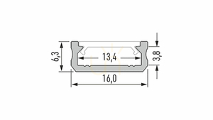 LED profil LUMINES typ D inox eloxovaný 2 m small 1