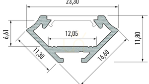 Rohový LED profil 45° Lumines typ C, bílý lakovaný RAL 9016, 1 m, pásek do 12 mm (10-0031-10) small 1