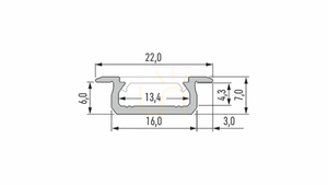 Profil LED LUMINES typ Z raw 2 m small 1