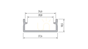 LUMINES LED profil typ DUAL raw 2 m small 1