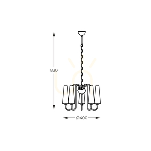 Zlatý lustr Zuma Line MAGNUM 1127, 5 × E14, 40 cm small 4
