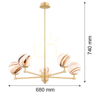 Lustr Argon Aruba 2179 bílý mosazný sklo E14 5x7W IP20 small 5