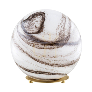 Stolní lampa ARGON ARUBA 8533 skleněná koule mramorový dekor bílo-hnědý kartáčovaná mosaz E27 small 1