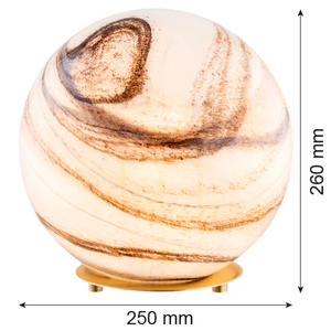 Stolní lampa ARGON ARUBA 8533 skleněná koule mramorový dekor bílo-hnědý kartáčovaná mosaz E27 small 5