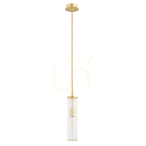 Závěsné svítidlo ARGON HAMPTON 8489 kartáčovaná mosaz rýhované sklo 1×E14 LED max. 7 W small 1