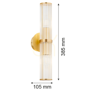 Nástěnné svítidlo Argon Hampton 7203 transparentní kartáčovaná mosaz E14 IP20 small 7