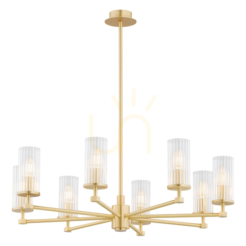 Kontrola Lustr Argon Hampton 5066 transparentní mosaz E14 8x7W IP20