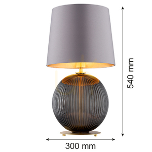 Stolní lampa Argon Hamilton 8539 sklo mosaz kouřová E27 small 4