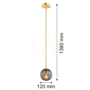 Závěsné svítidlo Argon Paloma kouřové mosaz E14 8512 small 4