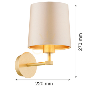 Nástěnné svítidlo Argon PRINCETON béžová kartáčovaná mosaz E27 8545 small 5