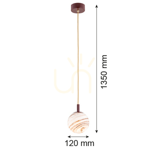 Závěsné svítidlo ARGON ALMIROS bílo-hnědé mramorové 8452 small 6