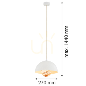 Závěsné svítidlo ARGON PIAVA 8443 bílo-hnědé mramorové E14 IP20 small 6