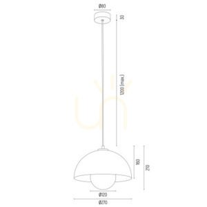 Závěsné svítidlo ARGON PIAVA 8443 bílo-hnědé mramorové E14 IP20 small 7