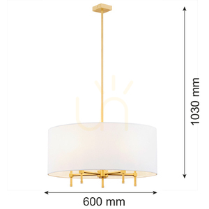 Lustr ARGON ABBANO bílý kartáčovaná mosaz 5xE14 2132 small 7