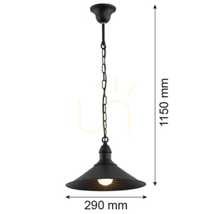 Závěsná lampa ARGON ERBA černá E27 IP20 631 small 2
