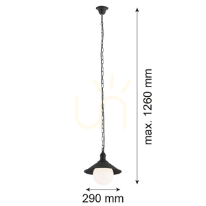 Venkovní závěsné svítidlo Argon ERBA BIS černé IP44 3285 small 3