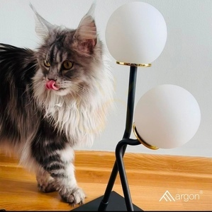Stolní lampa ARGON FARON 892 bílá sklo mosaz G9 2x6W small 3