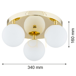 Plafon ARGON FLAVIO 1413 bílý mosazný IP44 3xE14 small 7